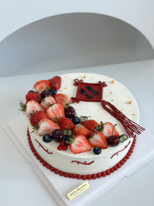 祝寿蛋糕 | 鲜果原味奶油 - 健康长寿十字结（图片为10寸大小） 商品图0