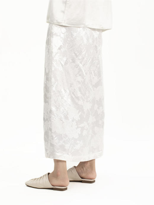 盛唐牡丹 |通勤小盘扣真丝提花半裙 商品图2