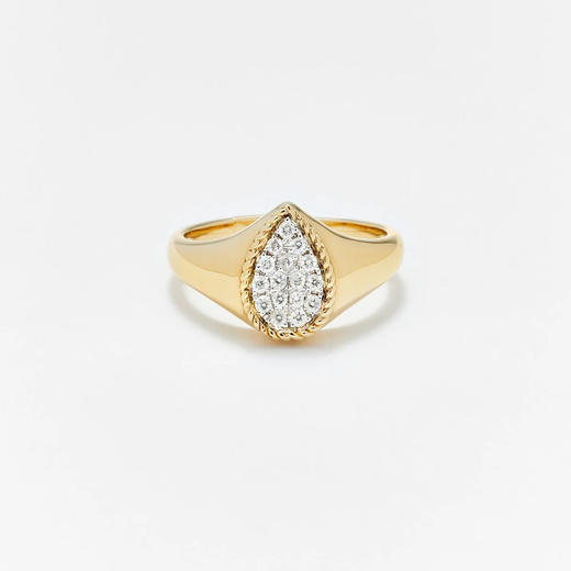 订购10周到｜Yvonne Leon-POIRE VAGUE-9K黄金 梨形钻石 女士 组合 戒指［法国设计师］ 商品图2