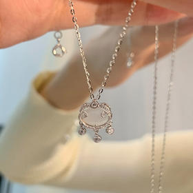 KADER卡蒂罗 祥云吉祥锁项链 925银猫眼石新中式国潮风新年平安好运设计锁骨链 莹润百搭温柔款配饰 礼盒装