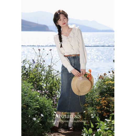 鹿向南《微风轻拂》米白色衬衫L33721 商品图4