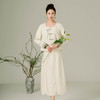 荷言GL 晚春 米白色新中式毛呢半裙两件套装复古外套上衣国风秋冬旗袍 商品缩略图0