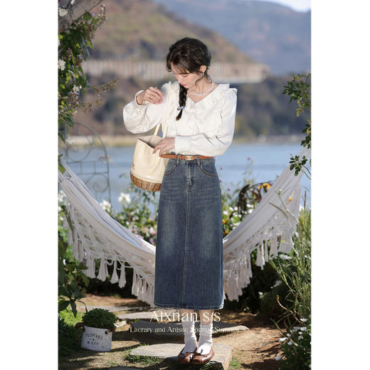 鹿向南《微风轻拂》米白色衬衫L33721 商品图2