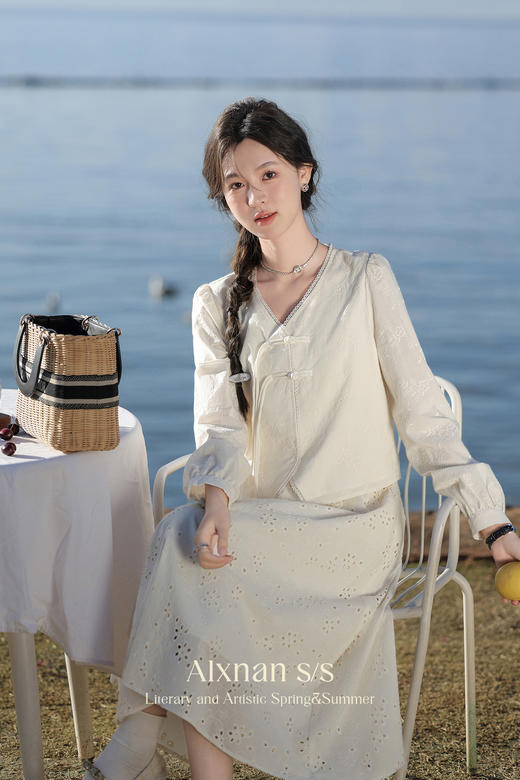 【65折秒杀】鹿向南《洱海花岸》新中式吊带连衣裙L33737 商品图5