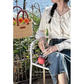 鹿向南《微风轻拂》米白色衬衫L33721