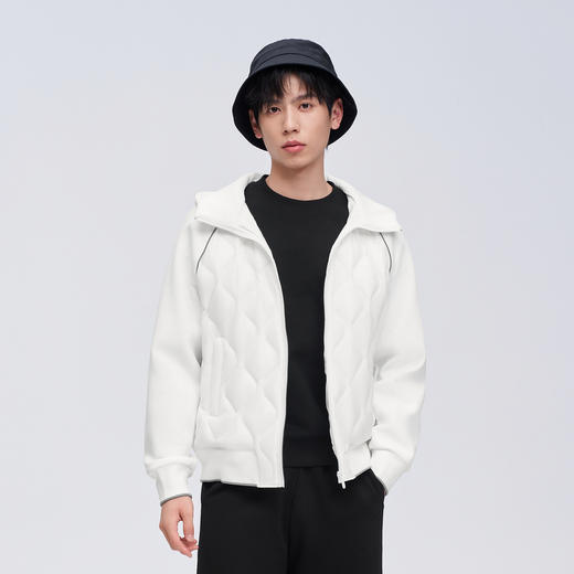 波司登2023新款鹅绒连帽短款萎形简洁保暖舒适弹力卫衣男女同款羽绒服B30133744 商品图0