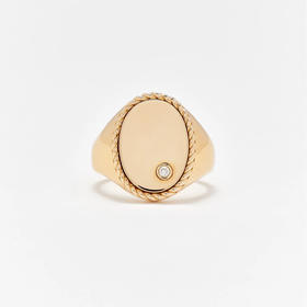 订购10周到｜Yvonne Leon-OVALE-9K黄金 钻石 男士 印章 戒指［法国设计师］