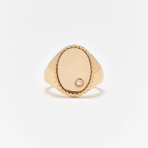订购10周到｜Yvonne Leon-OVALE-9K黄金 钻石 男士 印章 戒指［法国设计师］ 商品图0