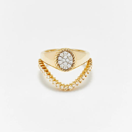 订购10周到｜Yvonne Leon-OVALE VAGUE-9K黄金 椭圆钻石 女士 组合 戒指［法国设计师］ 商品图0