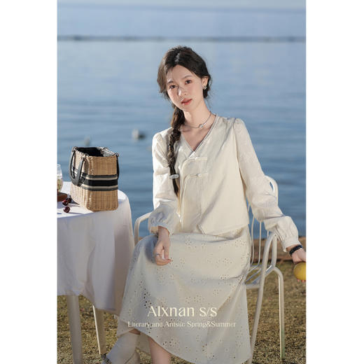 【65折秒杀】鹿向南《洱海花岸》新中式吊带连衣裙L33737 商品图0