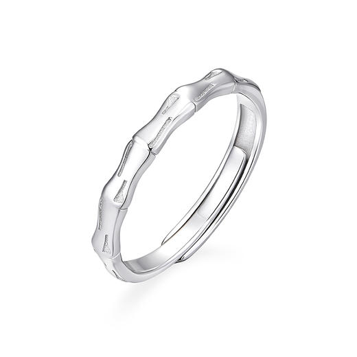 KADER卡蒂罗 君子好逑情侣对戒 925银竹节造型时尚个性开口可调节 简约百搭浪漫闪耀配饰灵动吸睛 送女友礼物 商品图3