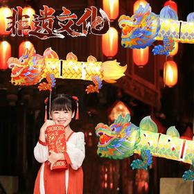 深山集市·龙年灯笼 正月十五 元宵花灯祈福好运 逛庙会国潮发光手举提挂大门灯笼 PVC材质 三色灯光模式