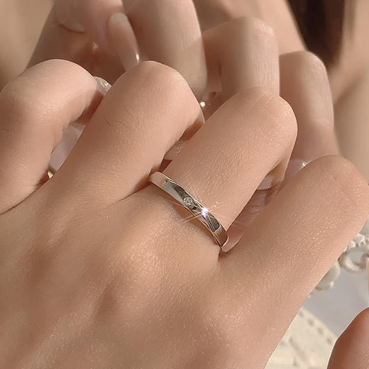 KADER卡蒂罗 星芒情侣对戒 925银轻奢时尚简约百搭开口可调节一对 闪耀光芒经典配饰温柔气质 送女友礼物 商品图3