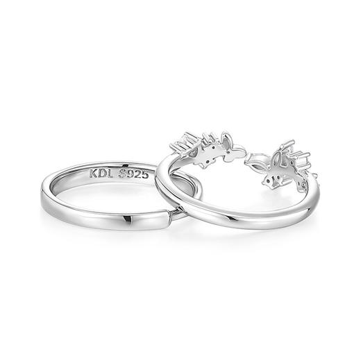 KADER卡蒂罗 心动蝴蝶情侣对戒 925银浪漫蝶舞轻奢时尚设计开口可调节一对 恋爱单品氛围感配饰 见面礼礼盒装 商品图1