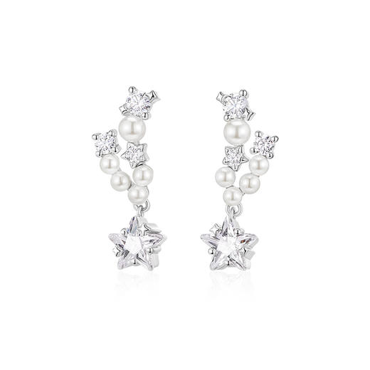 KADER卡蒂罗 小流星耳钉 925银璀璨星星浪漫轻奢设计耳饰 闪光少女气质单品优雅百搭配饰 闺蜜同款礼盒装 商品图0