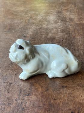 白瓷褐彩瑞狮形水注，顺丰包邮