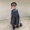 【背心裙设计，简约大方！】女童马甲连衣裙2024新款春秋装，儿童千鸟格子洋气毛呢背心裙打底裙，春秋两季的适应性，百搭好看搭配不同上装，满足不同场合的需求! 商品缩略图2