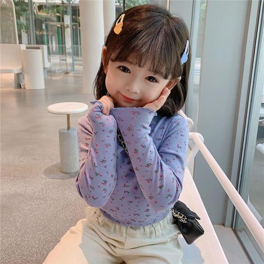 【福利款】【碎花打底衫，洋气上衣爆款！！】女童春装2024新款儿童长袖T恤，春秋半高领碎花打底衫宝宝洋气上衣，洋溢春光暖意，宝贝时尚穿搭！ 商品图2