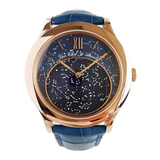 【95新正品】Van Cleef & Arpels梵克雅宝诗意复杂功能系列18k玫瑰金41mm日期显示月份显示星空图显示手动机械男款VCARF80700  090323LV06 商品图0