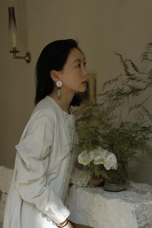「东方雅宴」玉生烟 · 白樱玉石耳环 商品图5