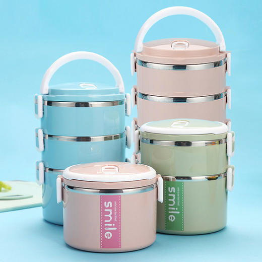 食品级加高不锈钢保温饭盒上班族饭盒学生女多层便当盒保温桶分格 商品图0