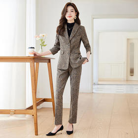 ALBB-2024春装新款气质职业装西装长裤两件套韩版显瘦套装女