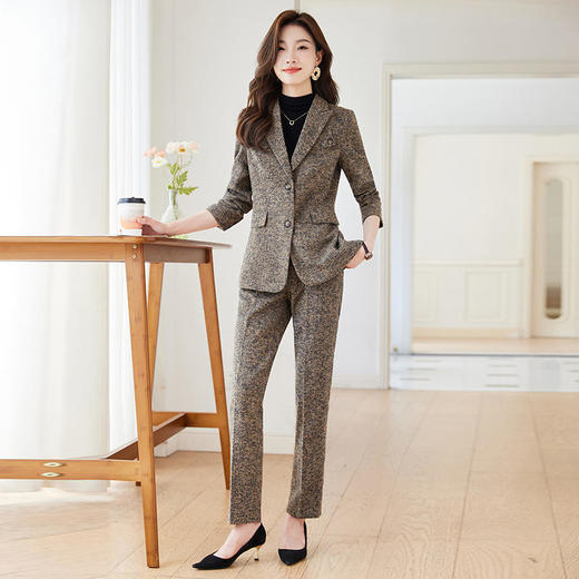 ALBB-2024春装新款气质职业装西装长裤两件套韩版显瘦套装女 商品图0