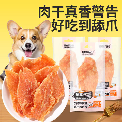 冒险与它烘干鸡肉片单包装 磨牙洁齿 纯肉0添加 动物蛋白98% 宠物零食批发 商品图0