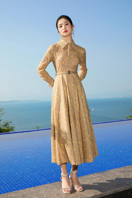 -椒房色100%棉连衣裙HJ1S47 商品图0