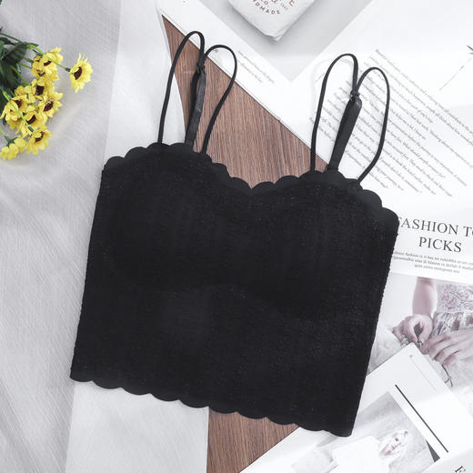 【2件/49元 又甜又撩的蕾丝Bra】提花蕾丝可调节美背 一体式无痕裹胸内衣 女士抹胸运动吊带背心 防走光外穿 商品图7