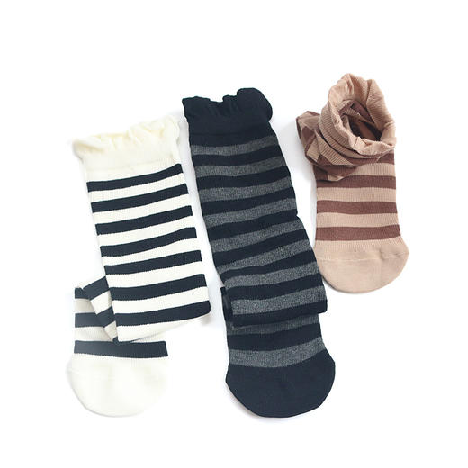 休闲松口横条堆堆短筒女袜BU34627 商品图2