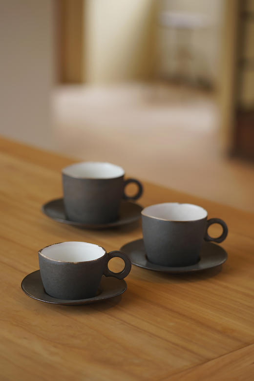 安藤雅信&百草生活17｜19｜21外黑内白咖啡杯套组 商品图0