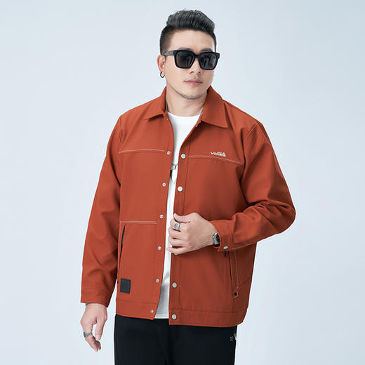 【Q】【新款DMH】大依优型大码男装胖子翻领工装飞行夹克宽松外套男潮牌上衣 商品图1