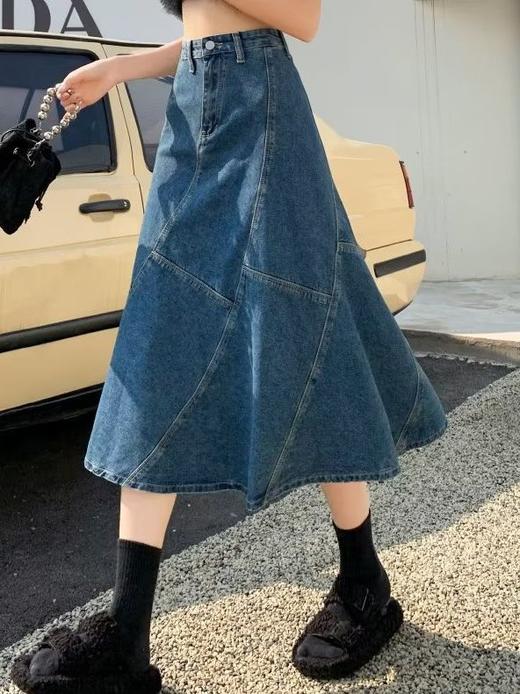 百搭中裙新款【气质牛仔裙 流行文艺半身裙女】慵懒潮流 自然腰ins时尚 商品图4