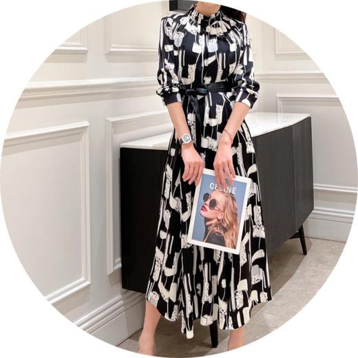 仅剩M码一件-凝脂色七分袖连衣裙HJ1S28 商品图5