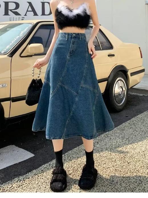 百搭中裙新款【气质牛仔裙 流行文艺半身裙女】慵懒潮流 自然腰ins时尚 商品图3