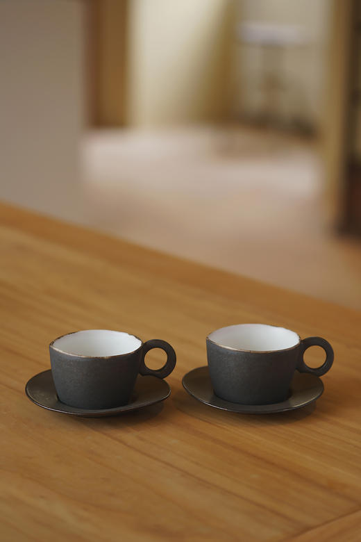 安藤雅信&百草生活17｜19｜21外黑内白咖啡杯套组 商品图1