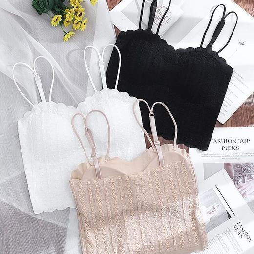 【2件/49元 又甜又撩的蕾丝Bra】提花蕾丝可调节美背 一体式无痕裹胸内衣 女士抹胸运动吊带背心 防走光外穿 商品图4