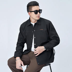 【Q】【新款DMH】大依优型大码男装胖子翻领工装飞行夹克宽松外套男潮牌上衣