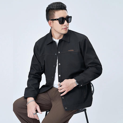 【Q】【新款DMH】大依优型大码男装胖子翻领工装飞行夹克宽松外套男潮牌上衣 商品图0