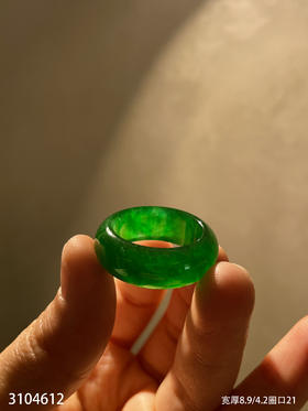 帝王绿满色扳指【3104612】具体价格微信咨询