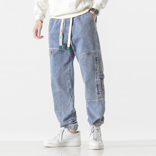 【新款DYF】大依优型大码加绒束脚牛仔裤工装休闲裤加肥加大男装舒适胖子肥佬百搭工装裤长裤保暖裤 商品图6