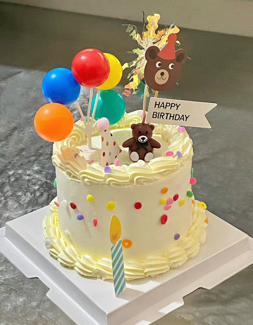 简约小熊生日周岁女孩男孩女生生日蛋糕