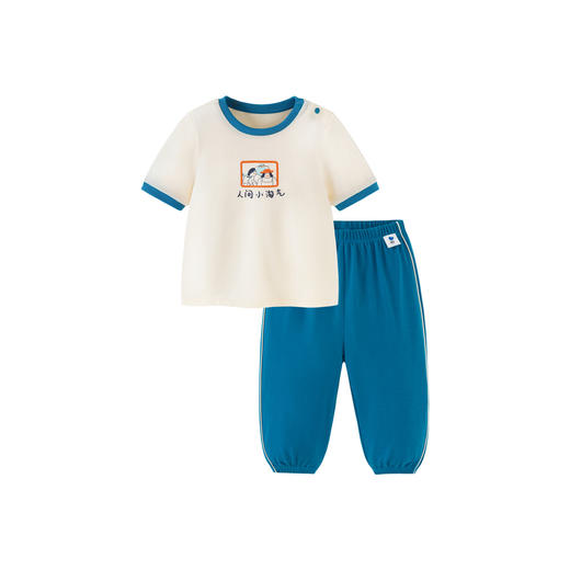 迷你巴拉夏季男童女童宝宝凉感抑菌套装舒适透气轻薄运动套装 商品图4