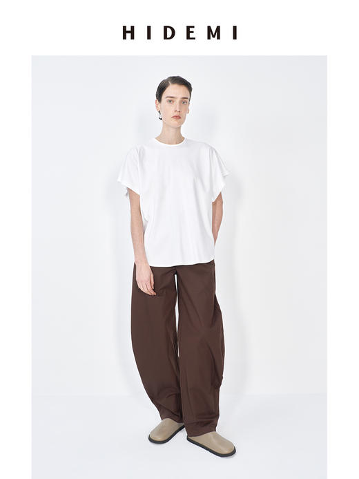 HIDEMI 春夏基础简约经典圆领廓形感柔软女装短袖T恤打底衫 商品图3