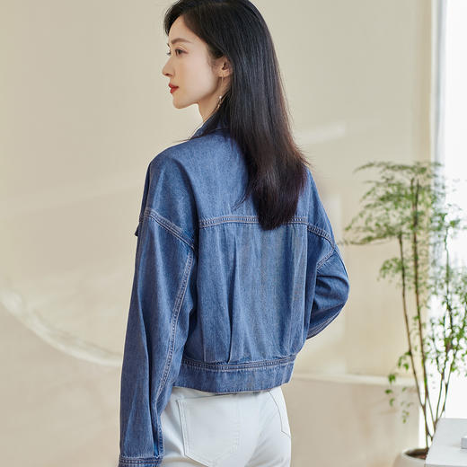 米思阳2026春季新款休闲短款牛仔外套天丝棉宽松上衣女5735 商品图5
