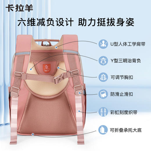 【云朵书包2.0PLUS版】卡拉羊六维防下坠小学生1-6年级18L/20L云朵书包 新班得瑞 CX2210+CX2683 商品图3