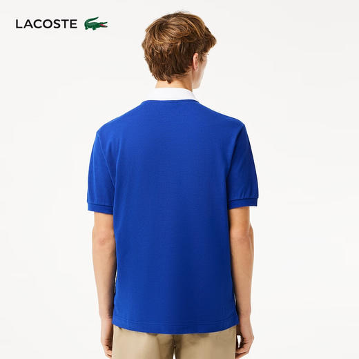 Lacoste法国鳄鱼男装新款拼接翻领商务休闲宽松Polo衫短袖PH7369-10 商品图3