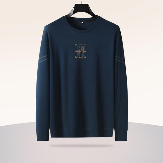 【新款DSZ】大依优型大码长袖卫衣加肥加大肥佬休闲商务宽松透气上衣打底T恤 商品图1