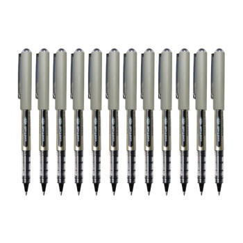 uni三菱 uni-ball UB-157黑色中性笔高颜值0.7mm黑笔签字笔商务直液式走珠笔学生考试水笔水性笔 12支 商品图0